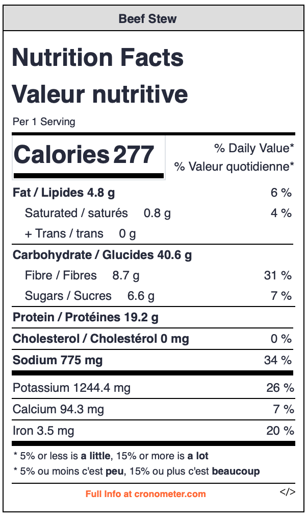 "Beef" Stew *Available November 14*