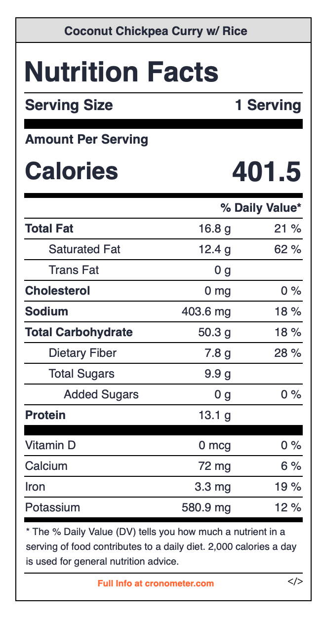 Chickpea Coconut Curry w/ Rice