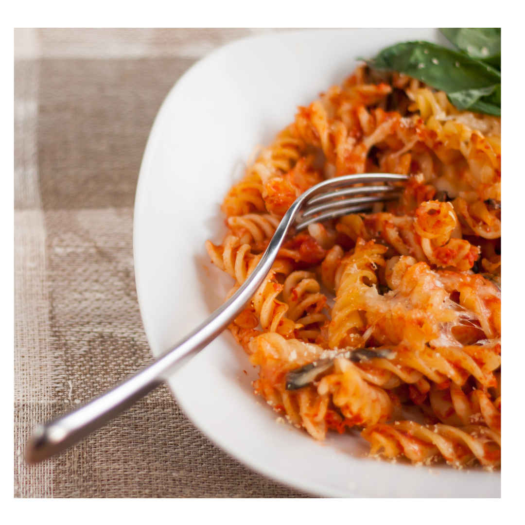 Lentil Bolognese on Fusilli