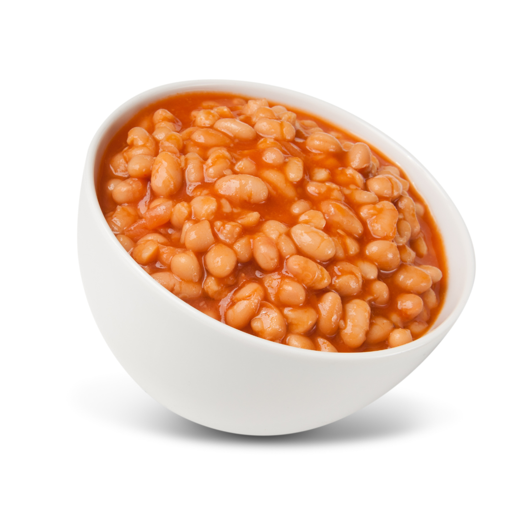 Sweet Baked Beans w/ Bacon and Mashed Potatoes