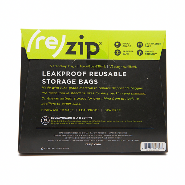 Blue Avocado (Re)Zip Storage Bags, Reusable, Seal, Gallon, Clear, 2-Pack - 2 bags