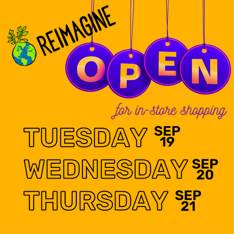 Open for in-store shopping Sept 19-21