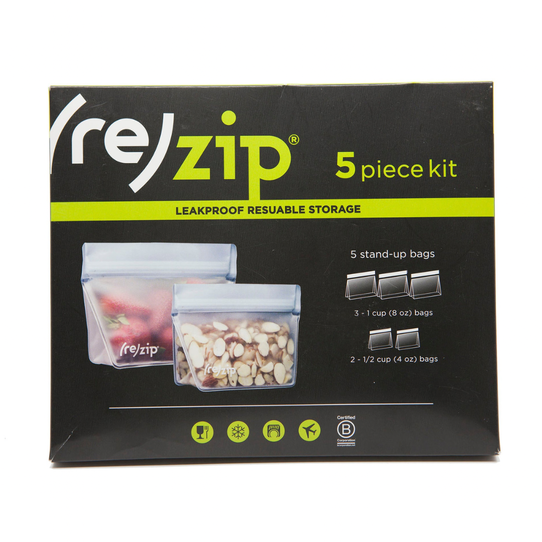 5-Pack Rezips - 2 Small & 3 Medium Stand-up Bags