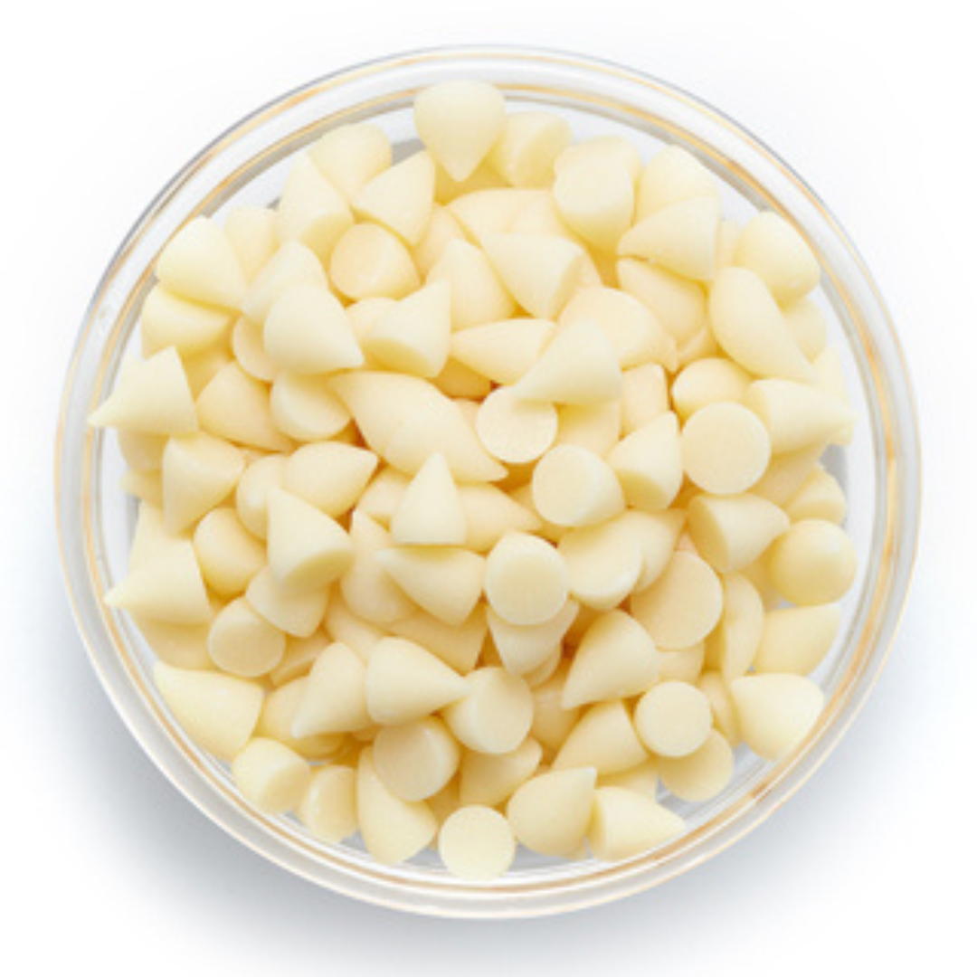 White chocolate chips (refillable container)